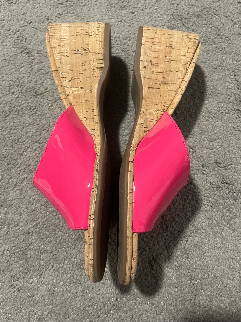 Aerosoles Pink Patent Cork Wedge Heels Size 8 - Picture 5 of 8